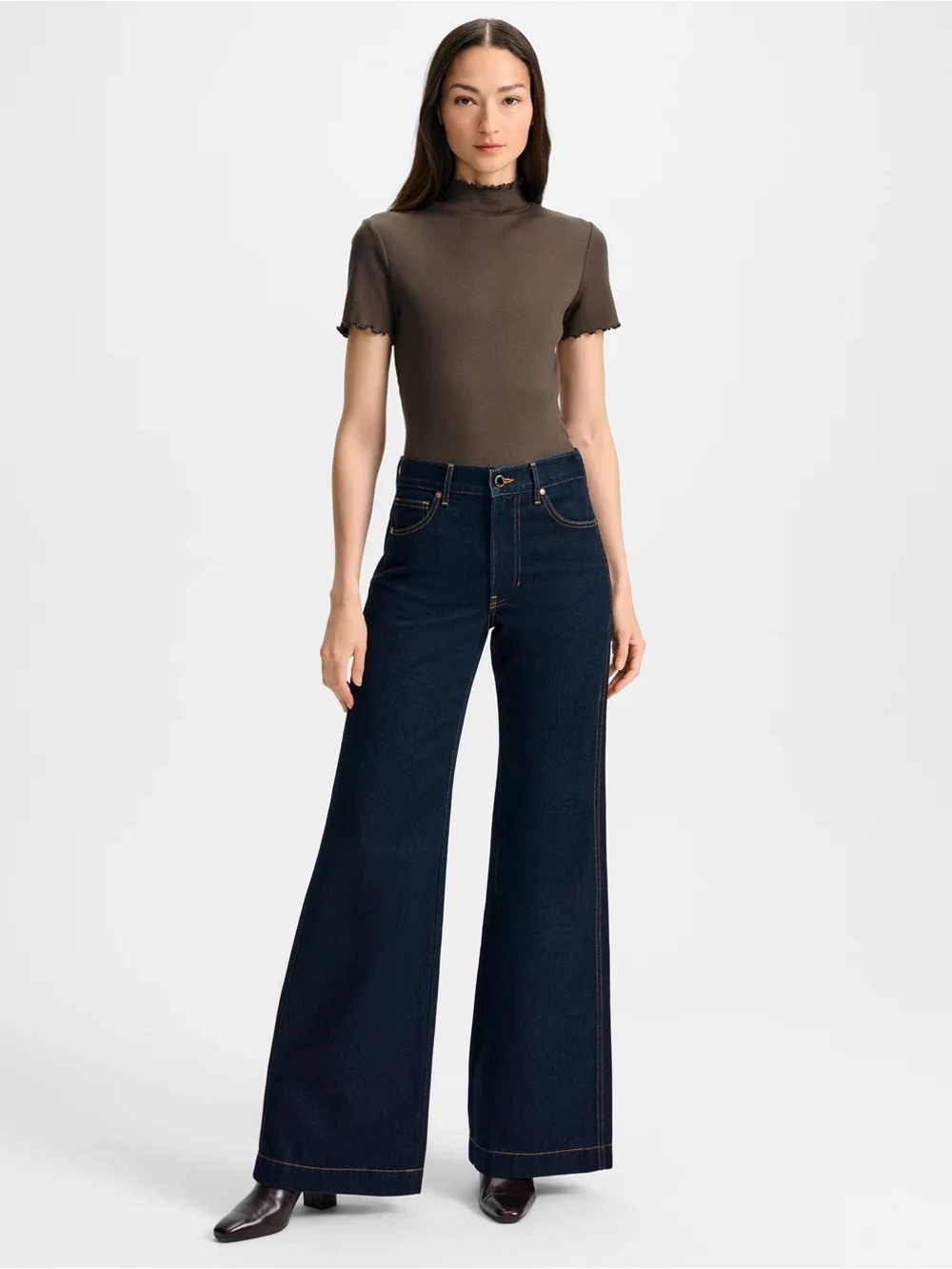 Veronica Beard Kasey Wide Leg Mid Rise Indigo Size 29